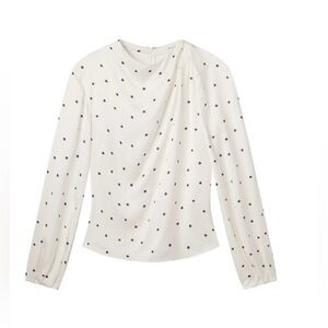 A.L.C. Blaire Polka Dot Satin Top in Cream/Black NWT.